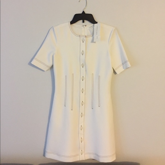 VERONICA BEARD Mikel Contrast Stitch Mini Dress - Picture 2 of 8